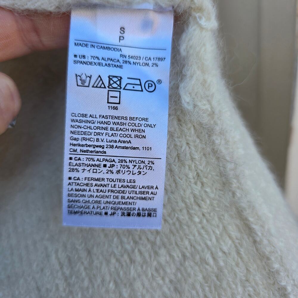 Banana Republic Fair Isle Alpaca Blend Cardigan Transition Cream Size S - Picture 6 of 7